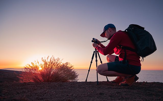 setting kamera fotografi sunset